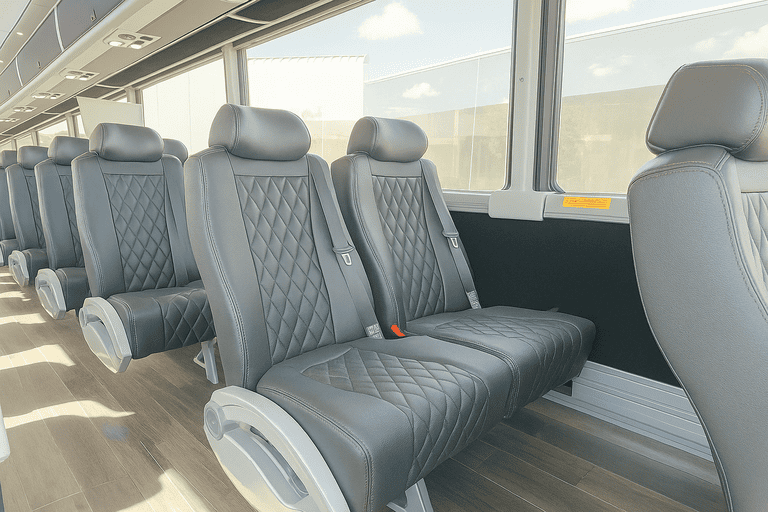 interior of Sammamish Coach Bus Service charter bus