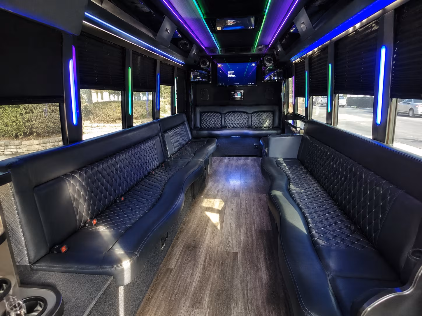 sammamish 15 passenger party bus interior