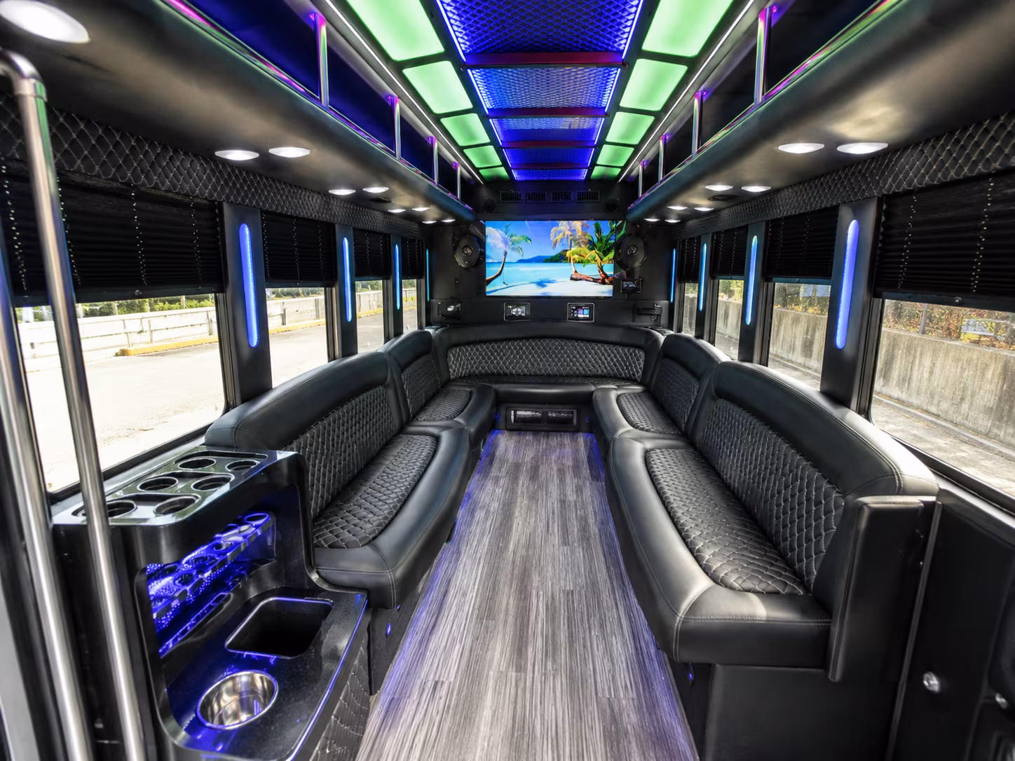 sammamish 18 passenger party bus inside