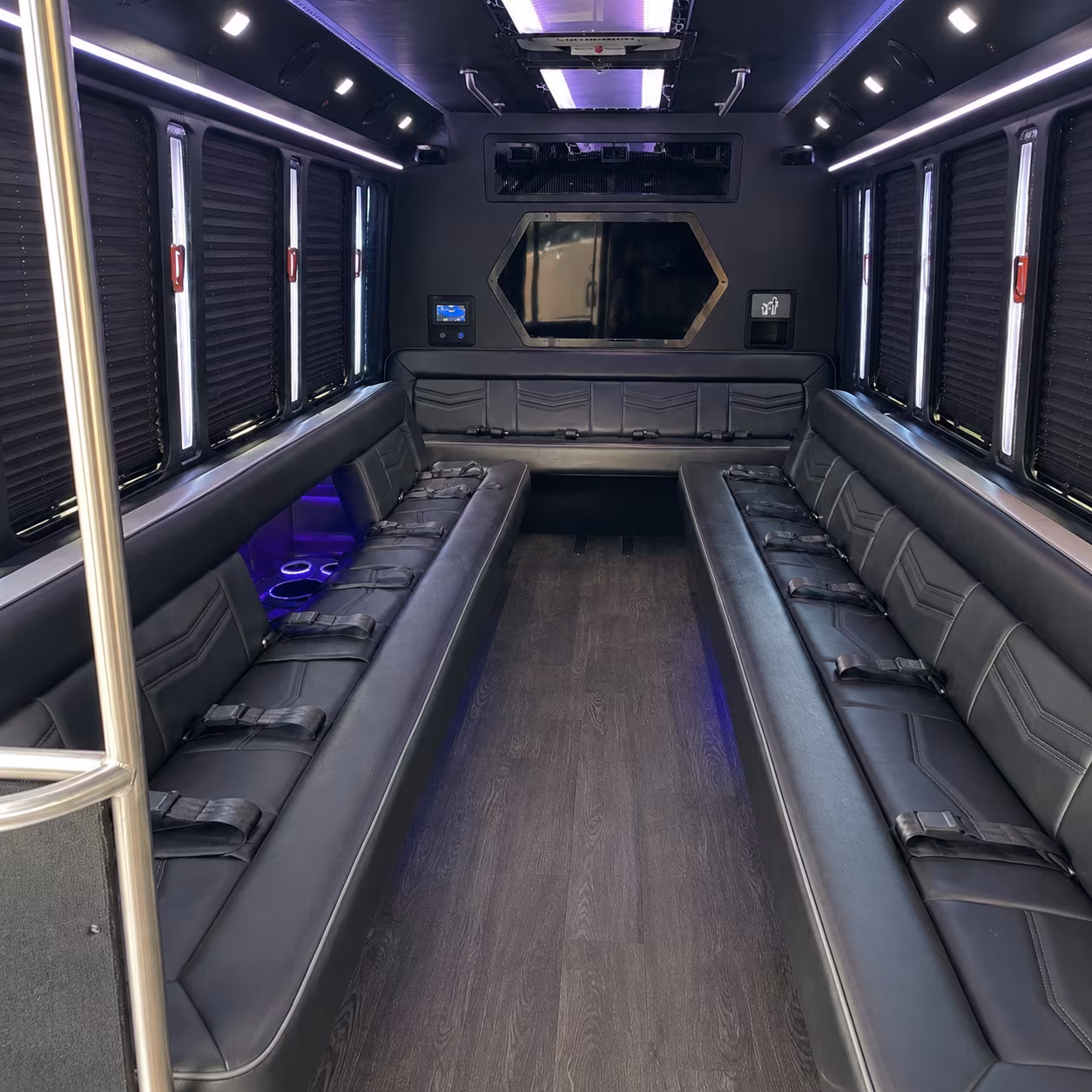 sammamish 18 passenger party bus interior