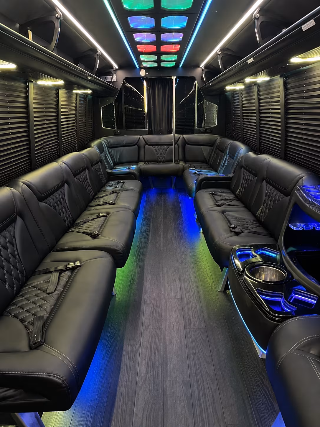 sammamish 20 passenger party bus interior