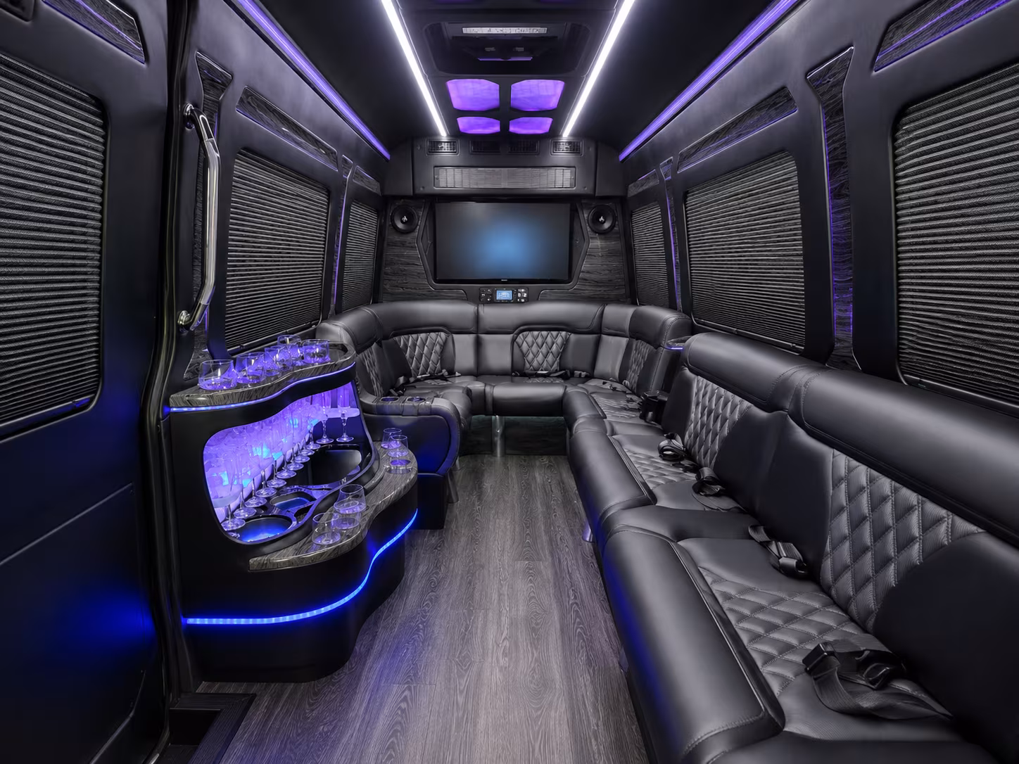 sammamish 25 passenger party bus inside
