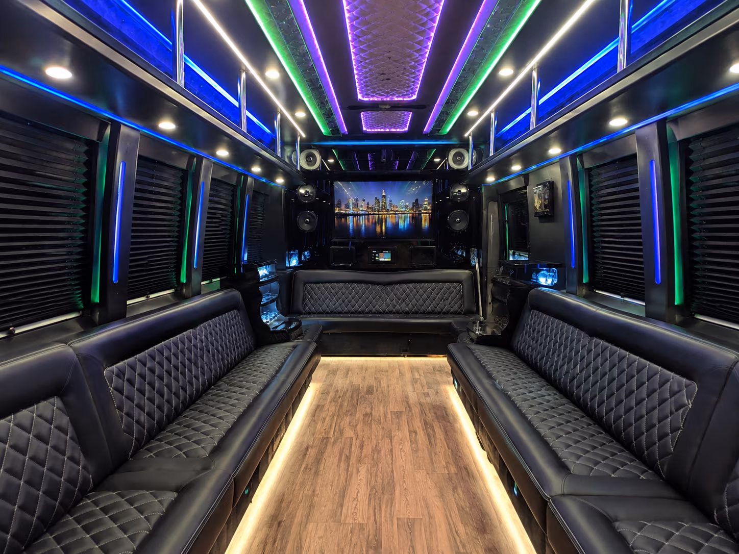 sammamish 25 passenger party bus interior