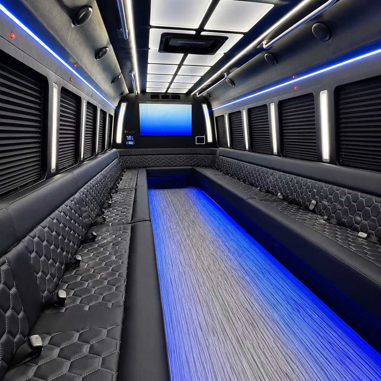 sammamish 50 passenger party bus inside